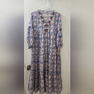 Pull&Bear Floral Bohemian Maxi Dress, Size Medium.